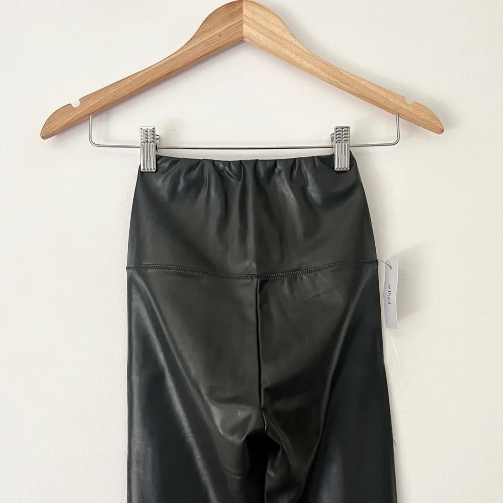 Aritzia Wilfred Free Black Daria Vegan Leather Pant Leggings Size XXS - Picture 9 of 16